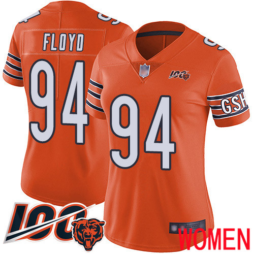 Chicago Bears Limited Orange Women Leonard Floyd Alternate Jersey NFL Football #94 100th Season